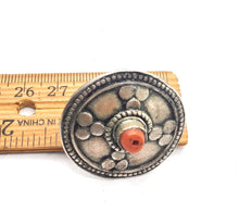 Load image into Gallery viewer, Antique Bawsani Yemen Silver Red Coral Ring size 7 Yemen tribal silver, tribal jewelry, Hand Crafted Silver, Yemen Jewelry, filigree Jewelry