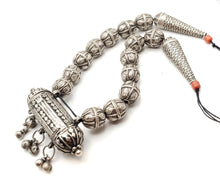 Load image into Gallery viewer, Old silver granulation Hirz prayer amulet pendant granulation beads Necklace from Yemen circa 1930s, Bedouin Silver, Ethnic Jewelry