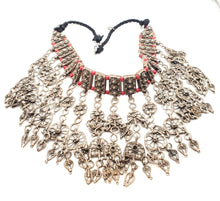 Load image into Gallery viewer, Antique Yemen Bawsani coral Silver granulated Dangled Beads Necklace circa 1910s