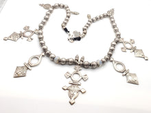 Load image into Gallery viewer, Moroccan Handmade sterling silver Tuareg Amazigh Necklace 1960s silver beads, handmade silver, Necklace, Amazigh/Berber, Tuareg Jewlery