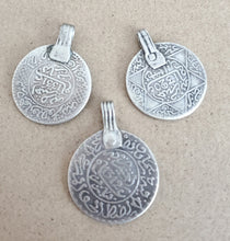 Load image into Gallery viewer, Vintage Coin Pendant high silver from Morocco ,1953s Coin,Silver Coin ,Jewelry Coins,Islam Jewelry, tribal jewelry