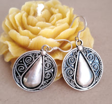 Load image into Gallery viewer, Traditional Old Silver Tuareg hoop earrings Ethnic Tribal,Ethnic Jewelry,sliver Earrings,Dangle & Drop Earrings,Tribal Jewelry,