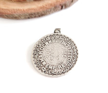 Load image into Gallery viewer, Vintage Coin Pendant high silver from Morocco ,1953s Coin,Silver Coin ,Jewelry Coins,Islam Jewelry, tribal jewelry