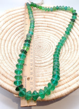 Load image into Gallery viewer, old strand green Vaseline Beads (uranium glass beads) made in Bohemia/Czech Trade Beads- African Trade Beads, 18th centuries,
