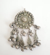 Load image into Gallery viewer, Antique Yemen Silver Bawsani filigree silver dangles pendant,tribal jewelry,Jewish Silver, Yemen filigree, Badyhe Pendant,