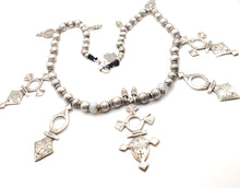 Load image into Gallery viewer, Moroccan Handmade sterling silver Tuareg Amazigh Necklace 1960s silver beads, handmade silver, Necklace, Amazigh/Berber, Tuareg Jewlery
