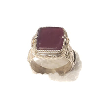 Load image into Gallery viewer, Old Engraved Turkish Ottoman Carnelian Ring size 11, Hand Made ,sterling silver 925 ,tribal jewelry,Ancient Carnelian,Ottoman Silver