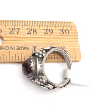 Load image into Gallery viewer, Antique Silver Ancient Carnelian Ring size 6.5 Yemen tribal jewelry,Old silver ,Hand Crafted Silver,Yemen Jewelry ,filigree Jewelry