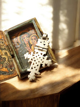Load image into Gallery viewer, Antique Ethiopian Coptic Christian Cross Maria Theresa silver coin Pendant