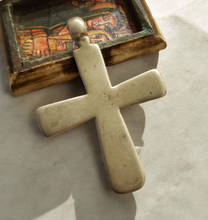 Load image into Gallery viewer, Antique Ethiopian Coptic Christian Cross Maria Theresa silver coin Pendant