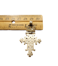 Load image into Gallery viewer, Antique Ethiopian Coptic Christian Cross Maria Theresa silver coin Pendant