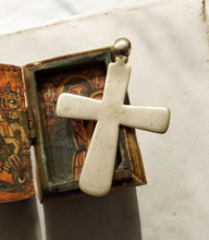Load image into Gallery viewer, Antique Ethiopian Coptic Christian Cross Maria Theresa silver coin Pendant