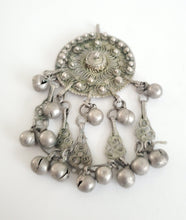 Load image into Gallery viewer, Antique Yemen Silver Bawsani filigree silver dangles pendant,tribal jewelry,Jewish Silver, Yemen filigree, Badyhe Pendant,