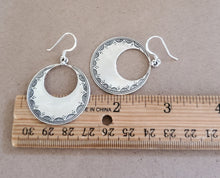Load image into Gallery viewer, Traditional Old Silver Tuareg hoop earrings Ethnic Tribal,Ethnic Jewelry,sliver Earrings,Dangle & Drop Earrings,Tribal Jewelry,