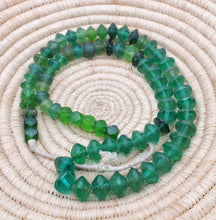 Load image into Gallery viewer, old strand green Vaseline Beads (uranium glass beads) made in Bohemia/Czech Trade Beads- African Trade Beads, 18th centuries,