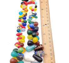 Load image into Gallery viewer, Antique Mixed Strand Africa Mali Large Bohemian Tear Drop Wedding Beads, Vintage African, Beads 1800's, African Trade