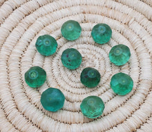 Load image into Gallery viewer, 10 pieces of old green Vaseline Beads (uranium glass beads) made in Bohemia/Czech Trade Beads- African Trade Beads, 19th centuries,