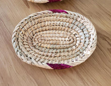 Load image into Gallery viewer, African Ethiopian handwoven Round bread or fruit basket,African Art, Décor Baskets,Wicker Basket, Straw Basket ,Wall Boho Decor