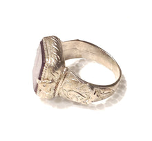 Load image into Gallery viewer, Old Engraved Turkish Ottoman Carnelian Ring size 11, Hand Made ,sterling silver 925 ,tribal jewelry,Ancient Carnelian,Ottoman Silver