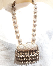 Load image into Gallery viewer, large silver Antique Bedouin tribal Yemeni necklace circa 1930s,ethnic,Middle East, silver ethnic beads,tribal bedouin necklace.