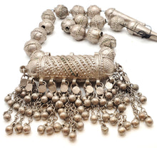 Load image into Gallery viewer, large silver Antique Bedouin tribal Yemeni necklace circa 1930s,ethnic,Middle East, silver ethnic beads,tribal bedouin necklace.