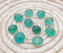Load image into Gallery viewer, 10 pieces of old green Vaseline Beads (uranium glass beads) made in Bohemia/Czech Trade Beads- African Trade Beads, 19th centuries,