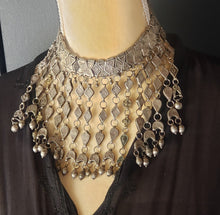 Load image into Gallery viewer, Antique Bawsani Silver Granulated Dangle Necklace: Yemen Tribal Jewelry