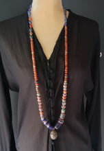 Load image into Gallery viewer, Antique Venetian Millefiori Chevron Agate Trade Beads: 1800s African Strand