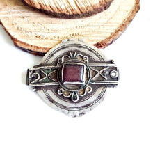 Load image into Gallery viewer, Antique Berber Silver Pendant: Moroccan Enamel Tribal Jewelry