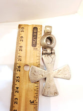 Load image into Gallery viewer, Antique Silver Ethiopian Coptic Cross Pendant: Handmade Tribal Jewelry