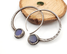 Load image into Gallery viewer, Vintage Silver Tuareg Hoop Earrings: Moroccan Tribal Jewelry