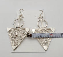 Load image into Gallery viewer, Moroccan Berber Fibula Sterling Silver Dangle Earrings