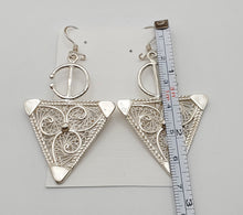 Load image into Gallery viewer, Moroccan Berber Fibula Sterling Silver Dangle Earrings