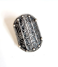 Load image into Gallery viewer, Moroccan Hand Made enamel sterling silver 925 Berber Ring size 8.5, Ethnic Rings, Tribal Jewelry, Moroccan Rings, Berber Jewelry