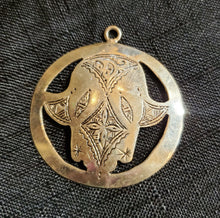 Load image into Gallery viewer, Moroccan 925 Silver Hamsa Pendant: Berber Amulet Talisman