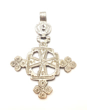 Load image into Gallery viewer, Antique Ethiopian Cross Pendant: 925 Silver Tribal Jewelry, 1800s