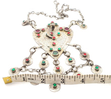 Load image into Gallery viewer, Moroccan Berber Silver Coin Pendant Necklace: Amazigh Jewelry