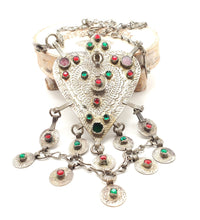 Load image into Gallery viewer, Moroccan Berber Silver Coin Pendant Necklace: Amazigh Jewelry