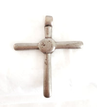 Load image into Gallery viewer, Antique Ethiopian Silver Cross Pendant: Boho Amulet Jewelry