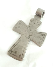 Load image into Gallery viewer, Antique Ethiopian Silver Cross Pendant: Boho Amulet Jewelry