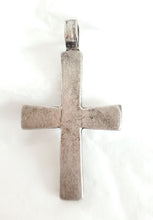 Load image into Gallery viewer, Antique Ethiopian Silver Cross Pendant: Boho Amulet Jewelry
