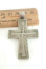 Load image into Gallery viewer, Antique Ethiopian Silver Cross Pendant: Boho Amulet Jewelry