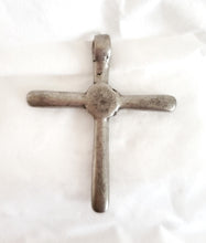 Load image into Gallery viewer, Antique Ethiopian Silver Cross Pendant: Boho Amulet Jewelry