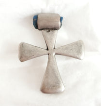 Load image into Gallery viewer, Antique Ethiopian Silver Cross Pendant: Boho Amulet Jewelry