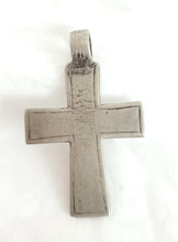 Load image into Gallery viewer, Antique Ethiopian Silver Cross Pendant: Boho Amulet Jewelry