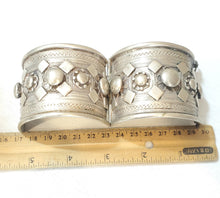 Load image into Gallery viewer, Antique Ethiopian Silver Cuff Bracelet: Tribal Boho Jewelry