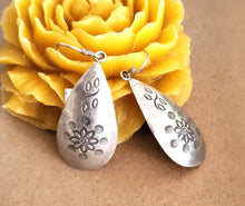 Load image into Gallery viewer, Moroccan Berber Sterling Silver Dangle Earrings: Floral Jewelry