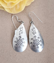 Load image into Gallery viewer, Moroccan Berber Sterling Silver Dangle Earrings: Floral Jewelry