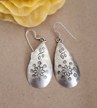 Load image into Gallery viewer, Moroccan Berber Sterling Silver Dangle Earrings: Floral Jewelry