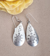Load image into Gallery viewer, Moroccan Berber Sterling Silver Dangle Earrings: Floral Jewelry